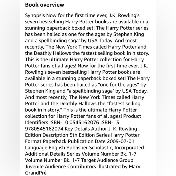 Harry Potter Complete Series Box Set Paperback with Colorful Covers - Picture 5 of 10